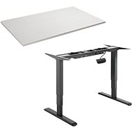 AlzaErgo Table ET1 NewGen černý + deska TTE-12 120x80cm bílá dýha
