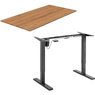 AlzaErgo Table ET2.1 černý + deska TTE-03 160x80cm bambusová - Výškově nastavitelný stůl