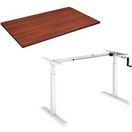 AlzaErgo Table ET3 bílý + deska TTE-12 120x80cm hnědá dýha - Výškově nastavitelný stůl