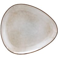 Clay Mělký keramický talíř Triangle, 27×24cm, šedobéžová - Talíř