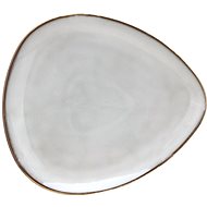 Clay Dezertní keramický talíř Triangle, 21×18,5cm, šedobéžová - Talíř