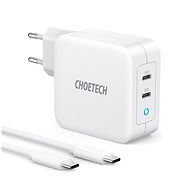 Choetech PD 100W GaN dual USB-C Charger with CC cable - AC Adapter