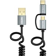 ChoeTech 2 in 1 USB to Micro USB + Type-C (USB-C) Spring Cable 1.2m - Datový kabel