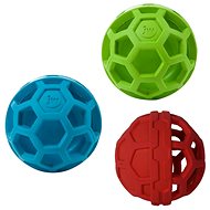 JW Hol-EE Treat-n-Squeak pískací děrovaný míč mix barev - Míček pro psy