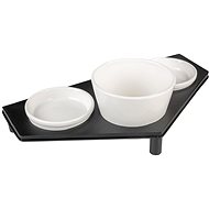 Duvo+ Set of 3 bowls in metal stand triangle 41 × 14,5cm 200ml - Dog Bowl