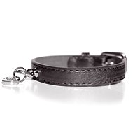 Milk&Pepper Dog collar leather glossy titanium 2 × 45 cm