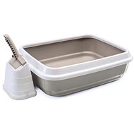IMAC Cat Litter Tray with high edge and scoop - beige - L 59 × W 40 × H 28cm - Cat Litter Box