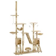 Shumee Multifunkční hrací kočičí strom se sisalovými sloupky 230–250 cm béžové - Škrabadlo pro kočky
