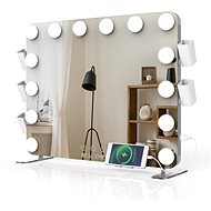 MMIRO, Make-up zrcadlo s LED osvětlením a kosmetickým zrcátkem L618A 66 × 48 cm - Zrcadlo