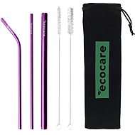 ECOCARE Ecological Metal Straws Set Purple - Straw
