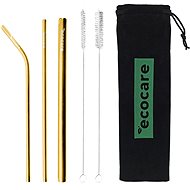 ECOCARE Ekologická Kovová Brčka Set Zlatá - Brčko