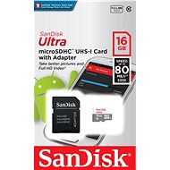 SanDisk MicroSDHC 16GB Ultra Android + SD adaptér