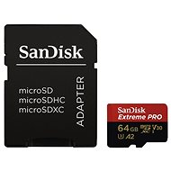 SanDisk MicroSDXC 64GB Extreme Pro + SD adaptér - Paměťová karta