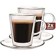 Maxxo Thermal glasses DH907 with saucer 2pcs 100ml - Drinking Glass