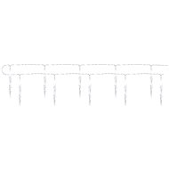 EMOS LED vánoční girlanda – 10x rampouch, 1,35 m, 2x AA, vnitřní, studená bílá, časovač - Vánoční osvětlení