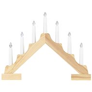 EMOS LED wooden candle holder, 29 cm, 2x AA, indoor, warm white, timer - Christmas Lights