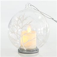 Vánoční ozdoby Skleněný světelný míček, svíčka, 10 cm