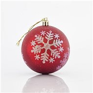 Vánoční ozdoby Plastová červeno-bílá koule, 8 cm