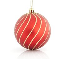 Plastové matné koule, červeno-zlaté, 8 cm 6ks - Vánoční ozdoby