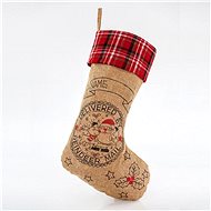 Vánoční ozdoby Ponožka hnědá se Santou Clausem, 33x2x61 cm