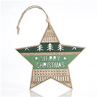 Dřevěná hvězda s nápisem, 23x0,5x13 cm - Vánoční ozdoby