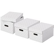 ESSELTE Home velikost M 26.5 x 20.5 x 36.5 cm, bílá - set 3 ks - Archivační krabice