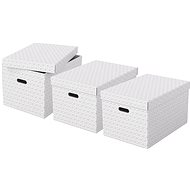 ESSELTE Home velikost L 35.5 x 30.5 x 51 cm, bílá - set 3 ks - Archivační krabice
