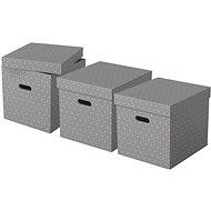 ESSELTE Home krychlová 32 x 31.5 x 36.5 cm, šedá - set 3 ks - Archivační krabice
