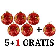 Vánoční ozdoby EverGreen set® Koule glitter pr. 8,5 cm, Sada 5+1 Gratis