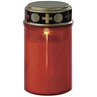 EMOS LED hřbitovní svíčka červená, 2x C, venkovní i vnitřní, teplá bílá, časovač - Svíčka