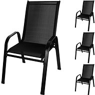 Malatec 16199 Zahradní židle stohovatelné černé 4 ks