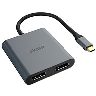 AKASA USB Type-C Adaptér - 2 x DP, 4K / AK-CBCA18-18BK - Redukce