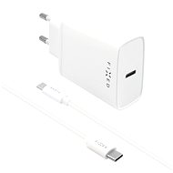 FIXED Travel s USB-C výstupem a USB-C/USB-C kabelem 1m podpora PD 20W bílý - Nabíječka do sítě