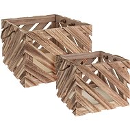 H&L Dřevěný květináč Crate - set 2ks