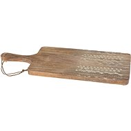 H&L Wooden board 20×50 cm with decor, mango - Chopping Board