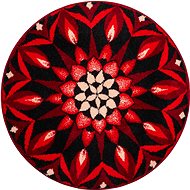 GRUND POZNÁNÍ Mandala kruhová o 80 cm, červená - Koupelnová předložka