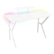 Genesis HOLM 320 s RGB podsvícením, bílý, 120x60cm - Herní stůl
