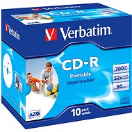 VERBATIM CD-R AZO 700MB, 52x, printable, jewel case 10 ks - Média