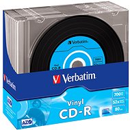 VERBATIM CD-R AZO 700MB, 52x, vinyl, slim case 10pcs - Media