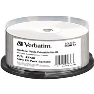 VERBATIM BD-R SL DataLifePlus 25GB, 6x, printable, spindle 25 ks - Média