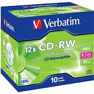 VERBATIM CD-RW SERL 700MB, 12x, jewel case 10 ks - Média