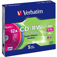 Verbatim CD-RW 8x COLOURS 5pcs in SLIM box - Media
