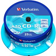 Média VERBATIM CD-R AZO 700MB, 52x, spindle 25 ks
