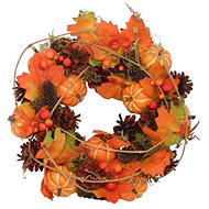 Gobe, Podzimní věnec listí a dýně 30cm