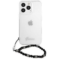 Guess PC Script and Black Pearls Zadní Kryt pro Apple iPhone 13 Pro Transparent - Kryt na mobil