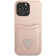 Guess 4G Saffiano Double Card kryt pro Apple iPhone 13 Pro Max Pink