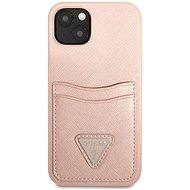 Guess 4G Saffiano Double Card kryt pro Apple iPhone 13 mini Pink