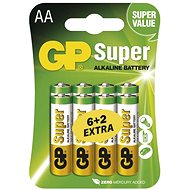 Jednorázová baterie GP Super Alkaline LR6 (AA) 6+2ks v blistru - Jednorázová baterie