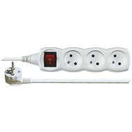 Prodlužovací kabel EMOS Prodlužovací kabel s vypínačem – 3 zásuvky, 1,5m, bílý