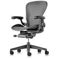 Kancelářská židle Herman Miller Aeron, velikost B, pro měkké podlahy - černá